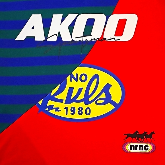 🦊Akoo Colorblock Graphic Shortsleeve Crewneck T-Shirt. Men's Size: XL. - Picture 2 of 9